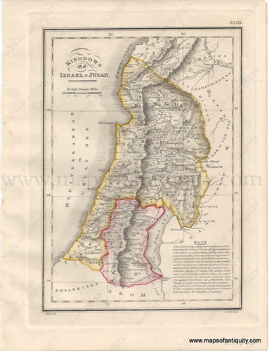 Genuine-Antique-Map-Kingdoms-of-Israel-and-Judah-1823-J.-Wyld-Maps-Of-Antiquity