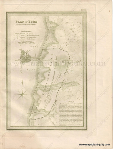 Genuine-Antique-Map-Plan-of-Tyre-1823-J.-Wyld-Maps-Of-Antiquity