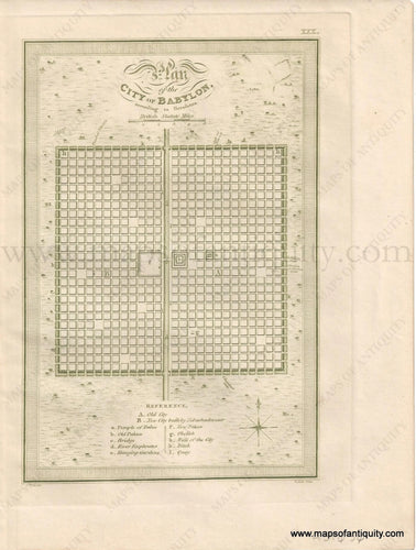 Genuine-Antique-Map-Plan-of-the-City-of-Babylon-1823-J.-Wyld-Maps-Of-Antiquity