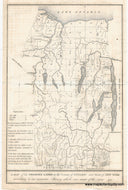 1850 - A Map of the Genesee Lands in the County of Ontario and State of New York according to an accurate Survey which was made of the same 1790. - Antique Map