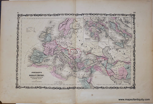 Antique-Map-Johnson's-Roman-Empire-Imperium-Romanorum-Latissme-Patens-1864-1800s-19th-century-maps-of-Antiquity