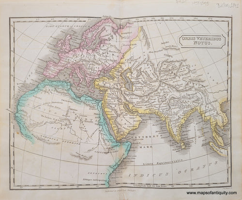 Antique-Hand-Colored-Map-Orbis-Veteribus-Notus-Ancient-World--1841-Butler-Maps-Of-Antiquity