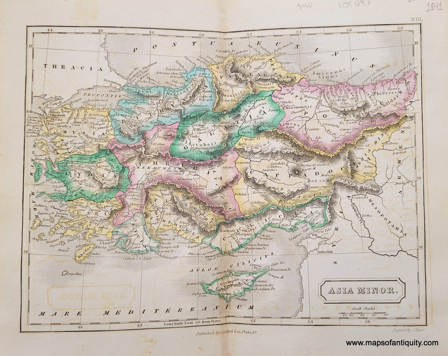 1841 - Turkey - Asia Minor - Antique Map