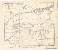 Map of Lake Ontario and surrounding areas from 1809, showing the geography of Western New York.