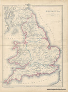 Genuine-Antique-Map-Britannia-England-and-Wales-in-Ancient-Times--1871-Hughes-Maps-Of-Antiquity