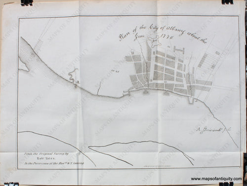 Genuine-Antique-Print-Plan-of-the-City-of-Albany-about-the-Year-1770-1850-Pease-Maps-Of-Antiquity