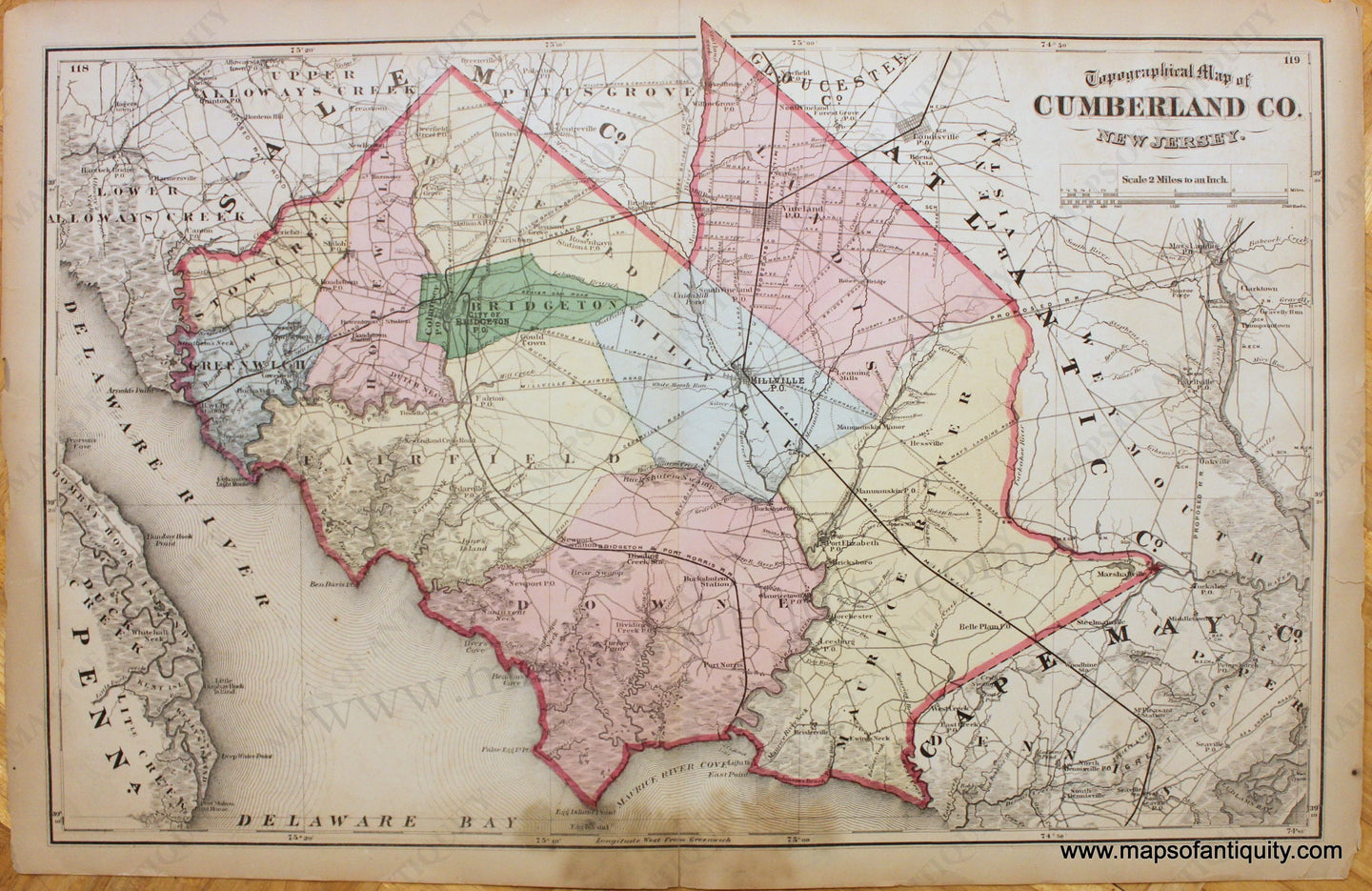 Antique-Topographical-Map-of-Cumberland-County-New-Jersey