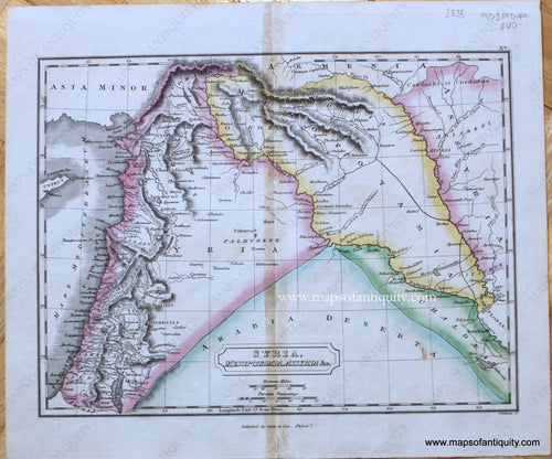 Antique-Hand-Colored-Map-Syria-Mesopotamia-Assyria-&c.--Ancient-World-Middle-East-&-Holy-Land--1838-Butler-Maps-Of-Antiquity