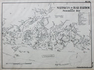 Black-and-White-Antique-Nautical-Chart-Matinicus-to-Bar-Harbor-and-Penobscot-Bay-**********-United-States-Northeast-c.-1915-Eldridge-Maps-Of-Antiquity