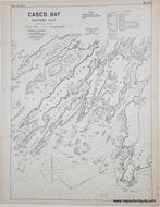 Antique map of Eastern Casco Bay with sailing details. Genuine-Antique-Harbor-sailing-Nautical-Chart-Casco-Bay-Eastern-Half--Maine-ME-1909-Eldridge-Maps-Of-Antiquity