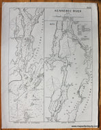 Black-and-White-Antique-Nautical-Chart-Kennebec-River-Maine-***********-United-States-Northeast-c.-1915-Eldridge-Maps-Of-Antiquity