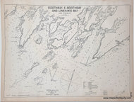Black-and-White-Antique-Nautical-harbor-sailling-Chart-Boothbay-East-Boothbay-and-Linekin's-Bay-and-Vicinity-Maine-ME-United-States-Northeast-1909-Eldridge-Maps-Of-Antiquity