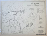 Black-and-White-Antique-Nautical-Chart-Bar-Harbor-Maine--United-States-Northeast-1909-Eldridge-Maps-Of-Antiquity