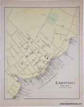 Load image into Gallery viewer, 1895 - Casco Bay from Broad Sound to Cape Elizabeth Light and the Timber Lands of Maine No. 1 / Eastport Village / Rumford Falls - Antique Map
