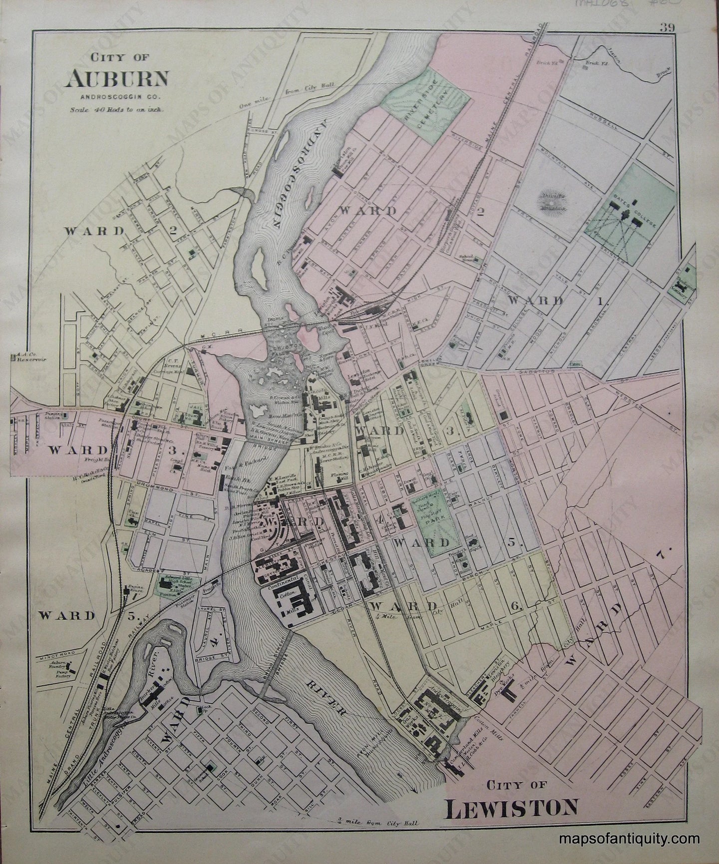 Antique-Maps-City-of-Auburn-&-Lewiston-Maine