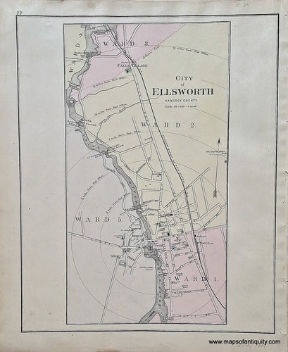 Antique-Maps-City-of-Ellsworth-Maine-1884-Stuart-Colby