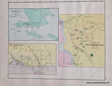 Load image into Gallery viewer, Double-sided sheet with Piscataquis County, Maine, Sorrento, Bucksport, South Berwick, Foxcroft, Dover, and the Great Works of Oldtown - Antique Map
