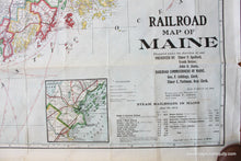 Load image into Gallery viewer, 1913 - Railroad Map Of Maine Antique Genuine Printed-Color
