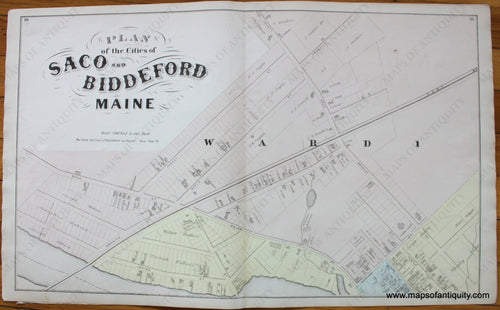 Plan-of-the-Cities-of-Saco-and-Biddeford-Maine-York-County-Maine-Antique-Map-1872-Sanford-Everts-1870s-1800s-19th-century-Maps-of-Antiquity