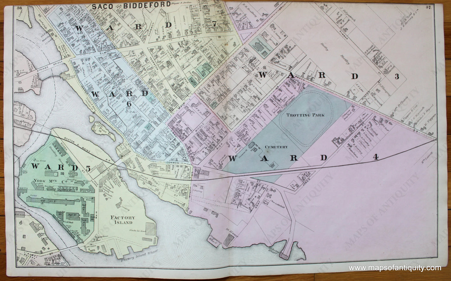 Saco-and-Biddeford-(Part-4)-York-County-Maine-Antique-Map-1872-Sanford-Everts-1870s-1800s-19th-century-Maps-of-Antiquity