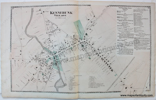 Kennebunk-Village-York-County-Maine-Antique-Map-1872-Sanford-Everts-1870s-1800s-19th-century-Maps-of-Antiquity