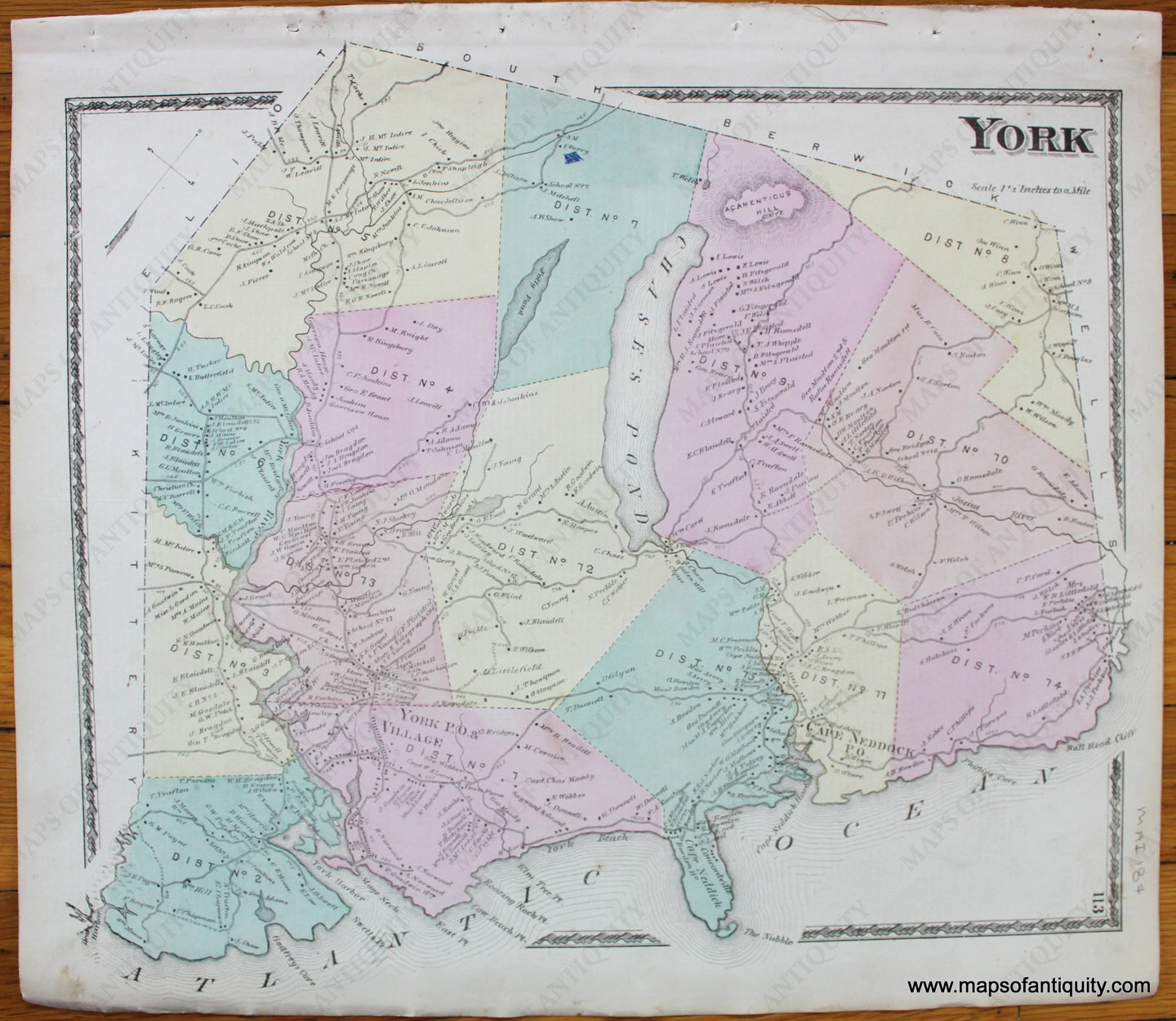 York-York-County-Maine-Antique-Map-1872-Sanford-Everts-1870s-1800s-19th-century-Maps-of-Antiquity