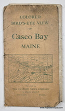 Load image into Gallery viewer, Vintage map cover of Casco Bay, Maine with text and small map illustration.
