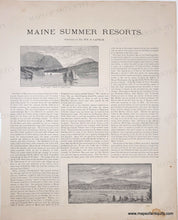 Load image into Gallery viewer, 1884 - Maine Summer Resorts - Antique Page with Prints
