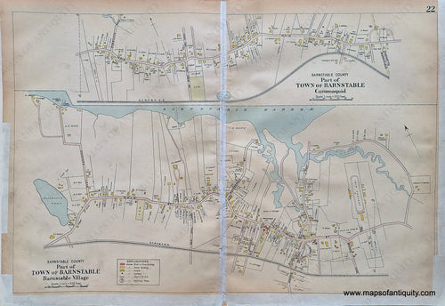 Antique-Hand-Colored-Map-Part-of-Town-of-Barnstable---Barnstable-Village-Cummaquid-Sheet-22-(MA)-Massachusetts-Cape-Cod-and-Islands-1906-Walker-Maps-Of-Antiquity