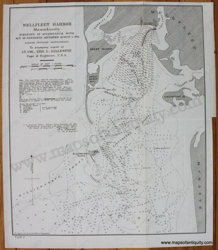 Printed-map-Wellfleet-Harbor--Massachusetts-Cape-Cod-and-Islands-1887-U.-S.-Coast-and-Geodetic-Survey-Maps-Of-Antiquity