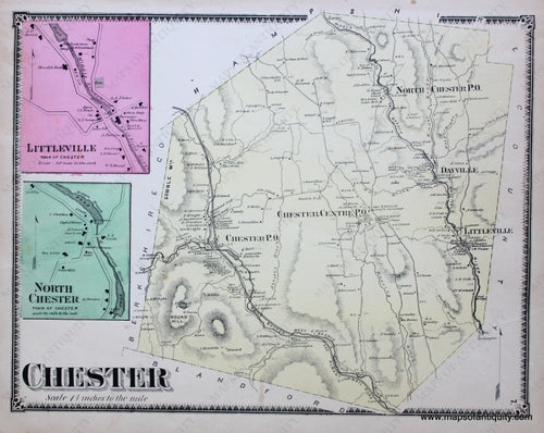 Antique-Hand-Colored-Map-Chester-Littleville-North-Chester-p.-7-(MA)-Massachusetts-Hampden-County-1870-Beers-Ellis-and-Soule-Maps-Of-Antiquity