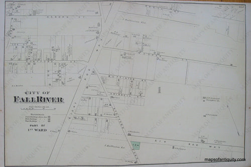 Antique-Hand-Colored-Map-City-of-Fall-River-Part-of-1st-Ward-p.-35J-(MA)-Massachusetts-Bristol-County-1871-Beers-Maps-Of-Antiquity