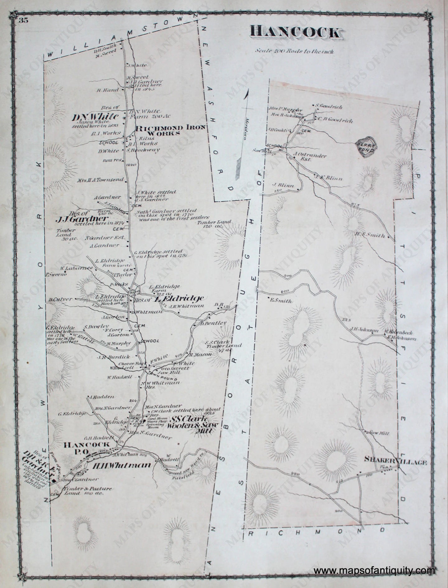 Antique-Hand-Colored-Map-Hancock-p.-35-(MA)-United-States-Northeast-1876-Beers-Maps-Of-Antiquity