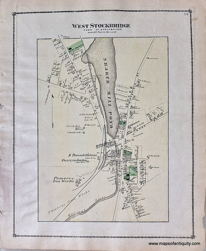 Antique-Hand-Colored-Map-West-Stockbridge-p.-79-(MA)-United-States-Northeast-1876-Beers-Maps-Of-Antiquity