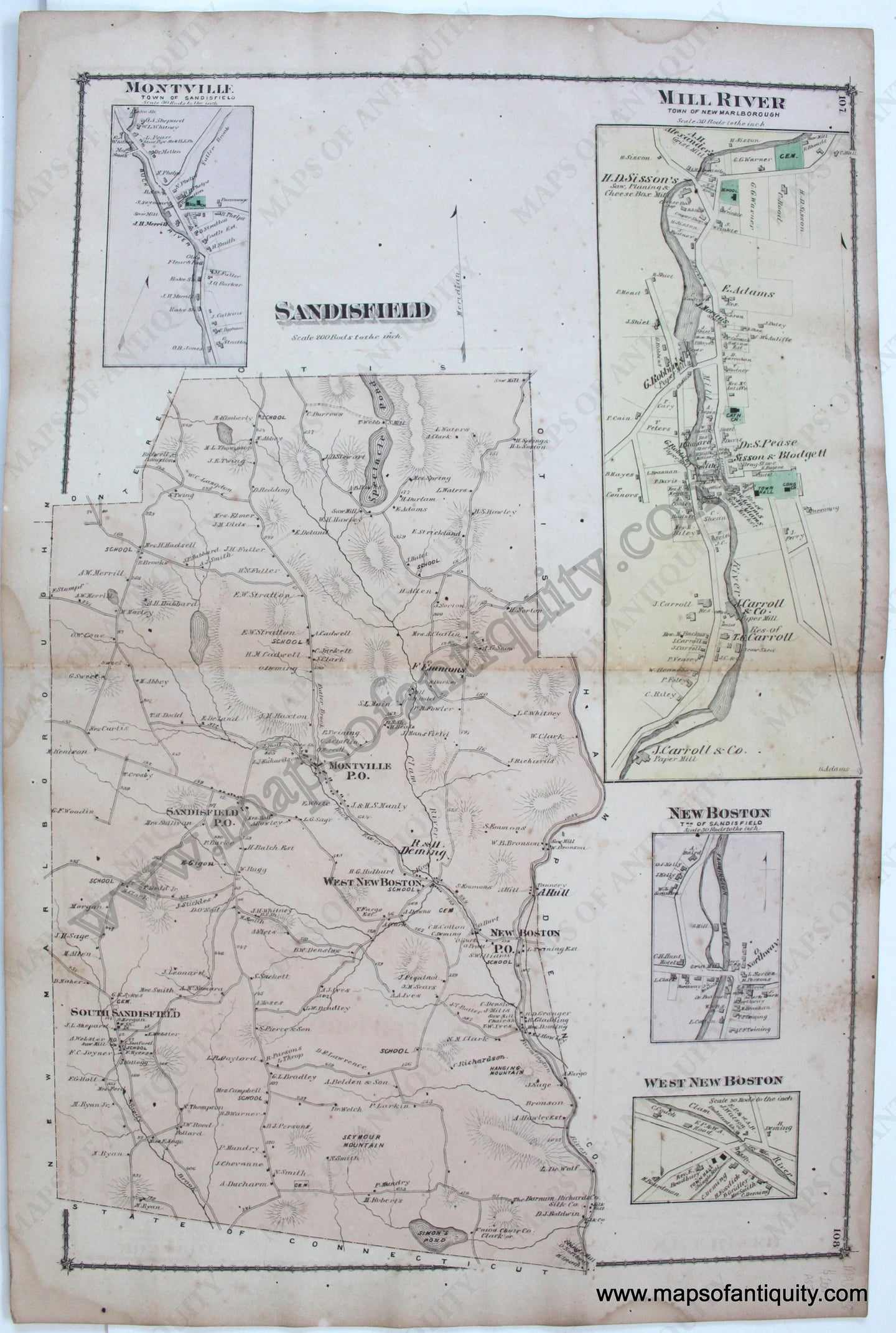 Antique-Map-Sandisfield-Mill-River-New-Boston-Montville-pp.-107-108