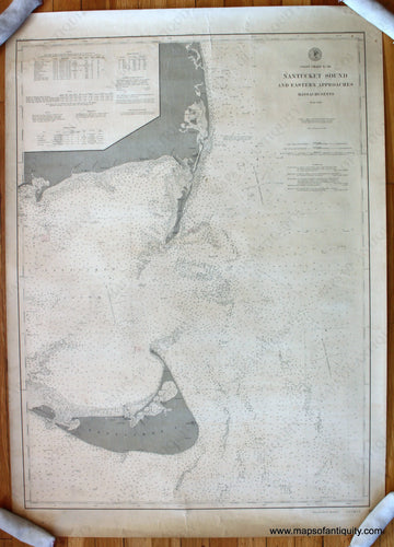 Antique-Nautical-Chart-Nantucket-Sound-and-Eastern-Approaches-Massachusetts--Cape-Cod-and-Islands-Nautical-1896-U.S.-Coast-Survey-Maps-Of-Antiquity