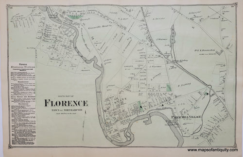 Antique-Hand-Colored-Map-South-Part-of-Florence-pp.-78-79-(MA)-Massachusetts-Hampshire-County-1873-Beers-Maps-Of-Antiquity