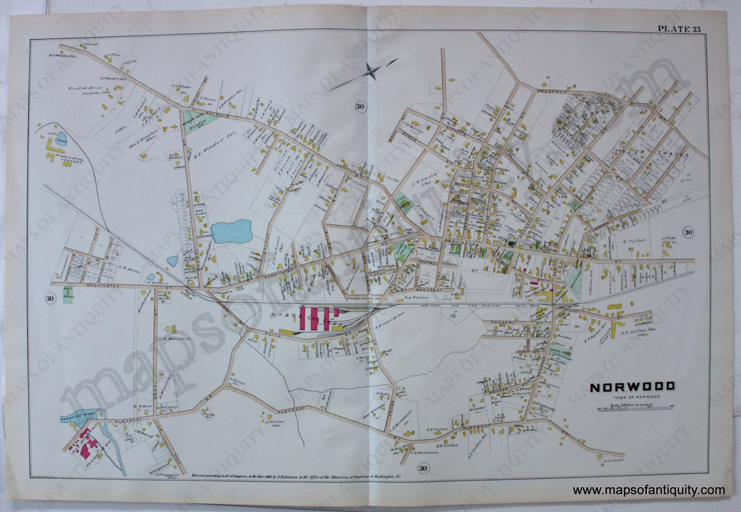 Antique-Map-Norwood-MA-Plate-33