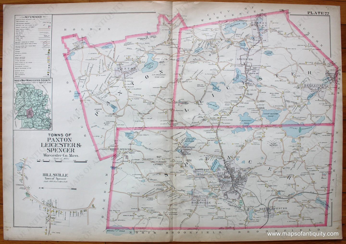 Antique-Map-Towns-of-Paxton-Leicester-and-Spencer-Plate-22