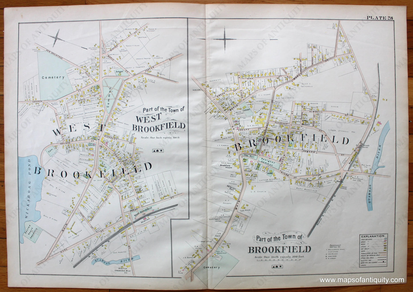 Antique-Map-Part-of-the-Town-of-West-Brookfield-Part-of-the-Town-of-Brookfield-Plate-28