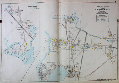 Antique-Hand-Colored-Map-Gray-Gables-Pocasset-Bourne-Page-6-(MA)-Massachusetts-Cape-Cod-and-Islands-1906-Walker-Maps-Of-Antiquity