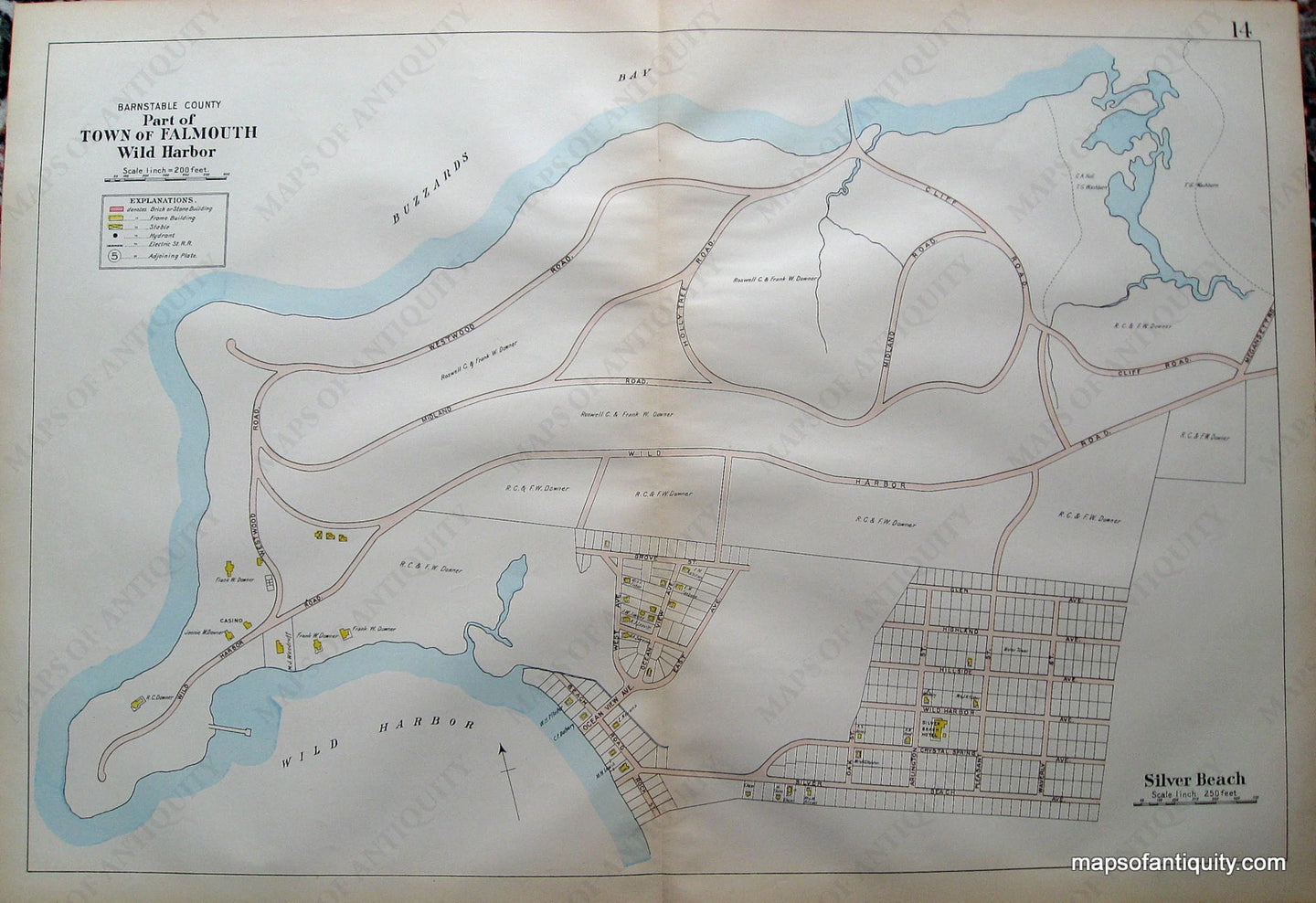 Antique-Hand-Colored-Map-Wild-Harbor-Silver-Beach-Page-14-(MA)-Massachusetts-Cape-Cod-and-Islands-1906-Walker-Maps-Of-Antiquity