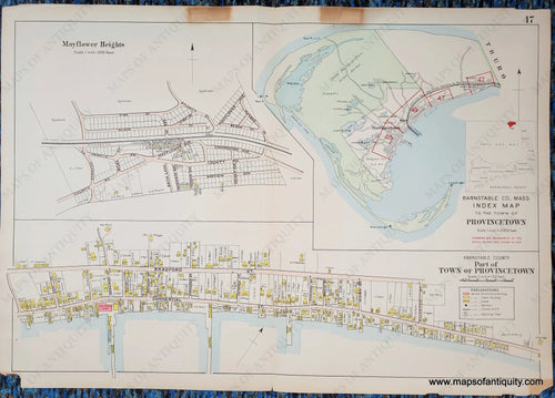 1906 - Index Map To The Town Of Provincetown Part East End Mayflower Heights Page 47 (Ma) Antique