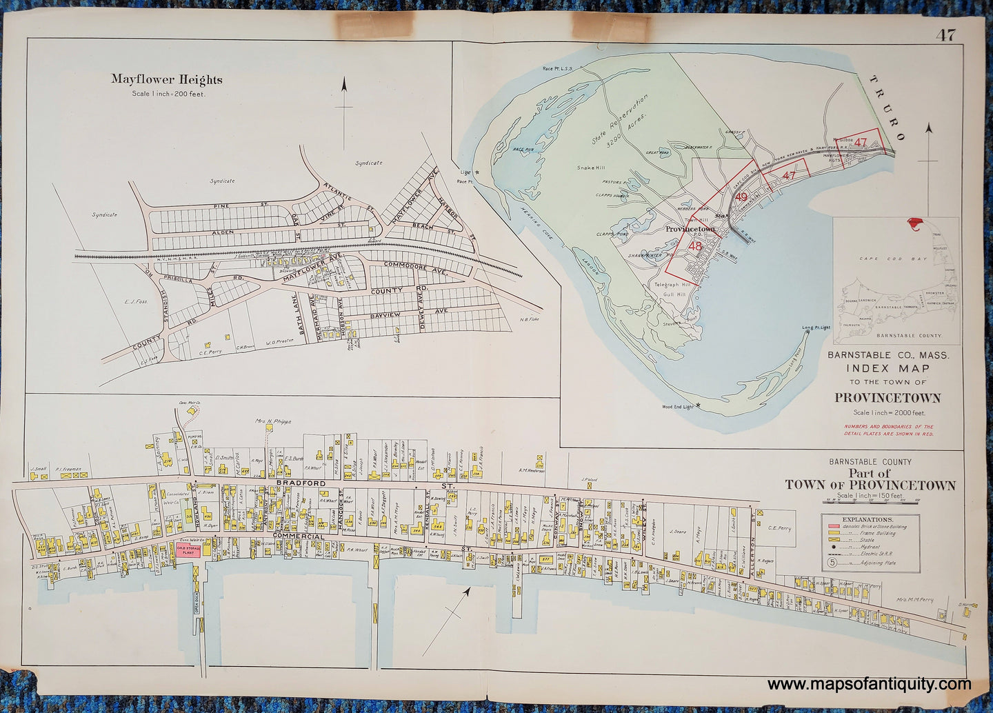 1906 - Index Map to the Town of Provincetown, Part of the Town of Provincetown, East End, Mayflower Heights, Page 47 (MA) - Antique Map