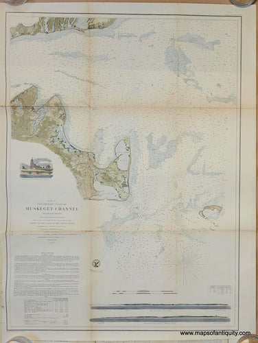 Antique-Coastal-Report-Chart-Muskeget-Channel-Massachusetts-US-Martha's Vineyard-Cape-Cod-and-Islands-1859-U.S.-Coast-Survey-Maps-Of-Antiquity
