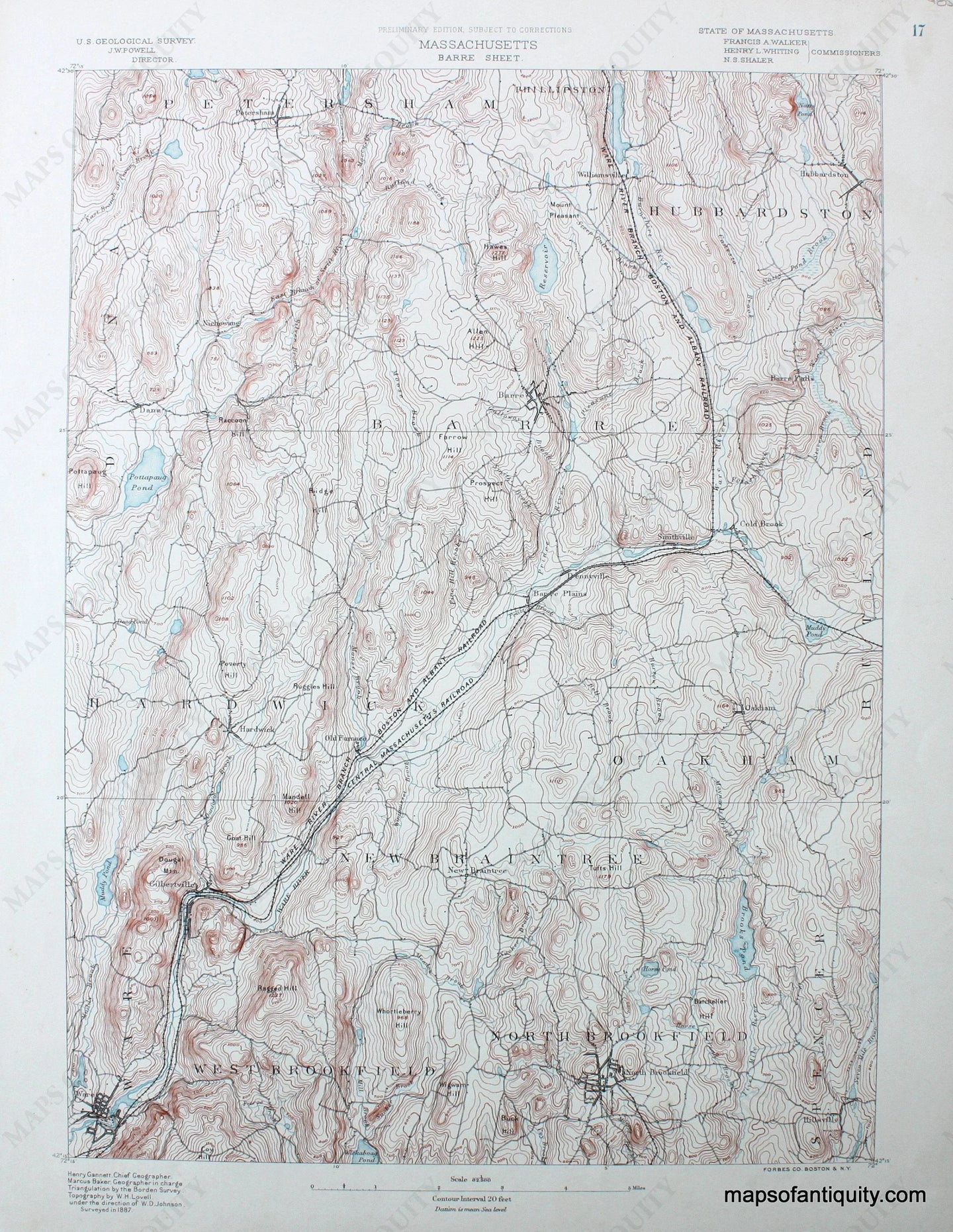 Topographical-Map-MA-Barre-sheet-antique-topo-map-United-States-Massachusetts-General-1890-USGS-Maps-Of-Antiquity