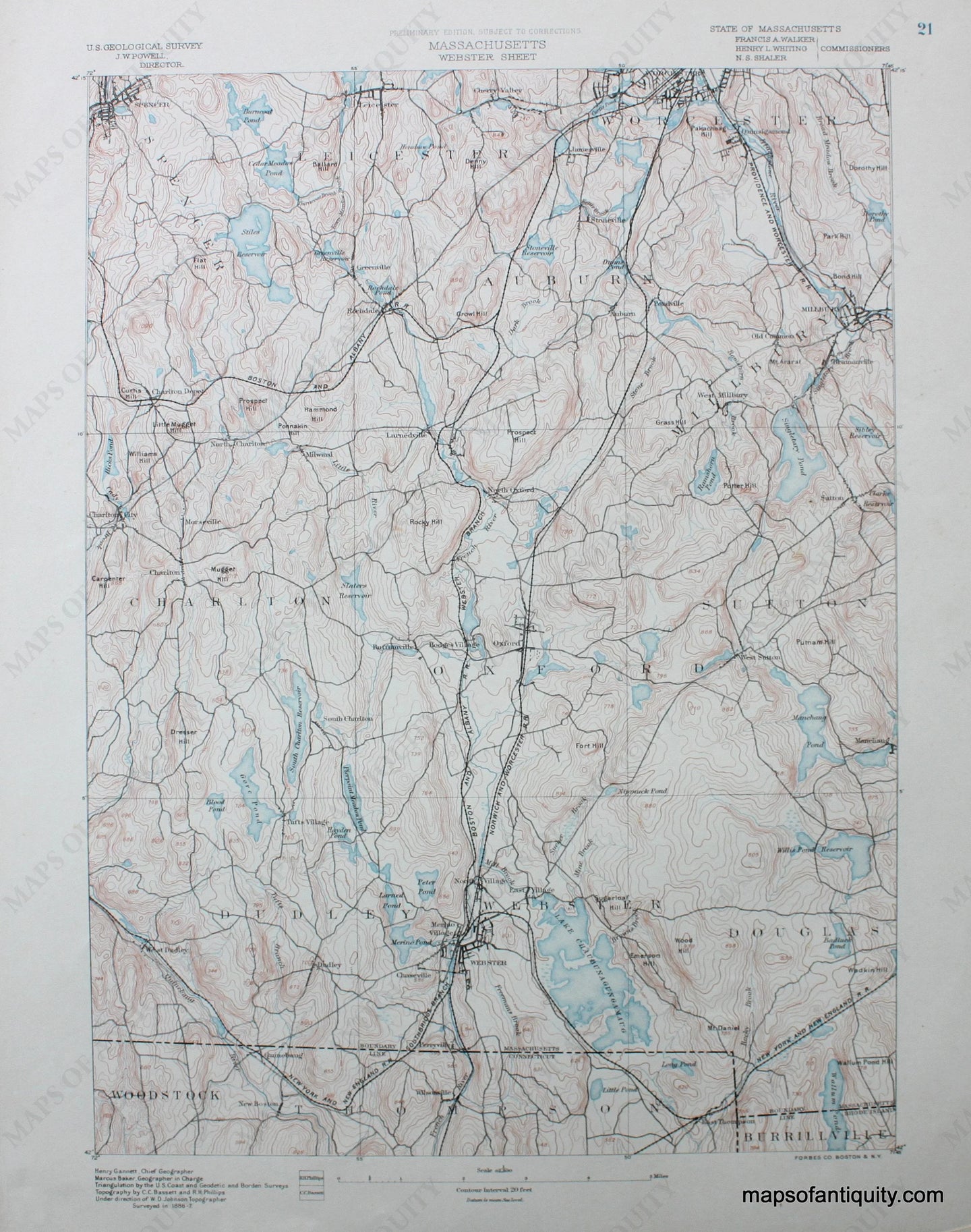 Topographical-Map-MA-Webster-sheet-antique-topo-map-United-States-Massachusetts-General-1890-USGS-Maps-Of-Antiquity