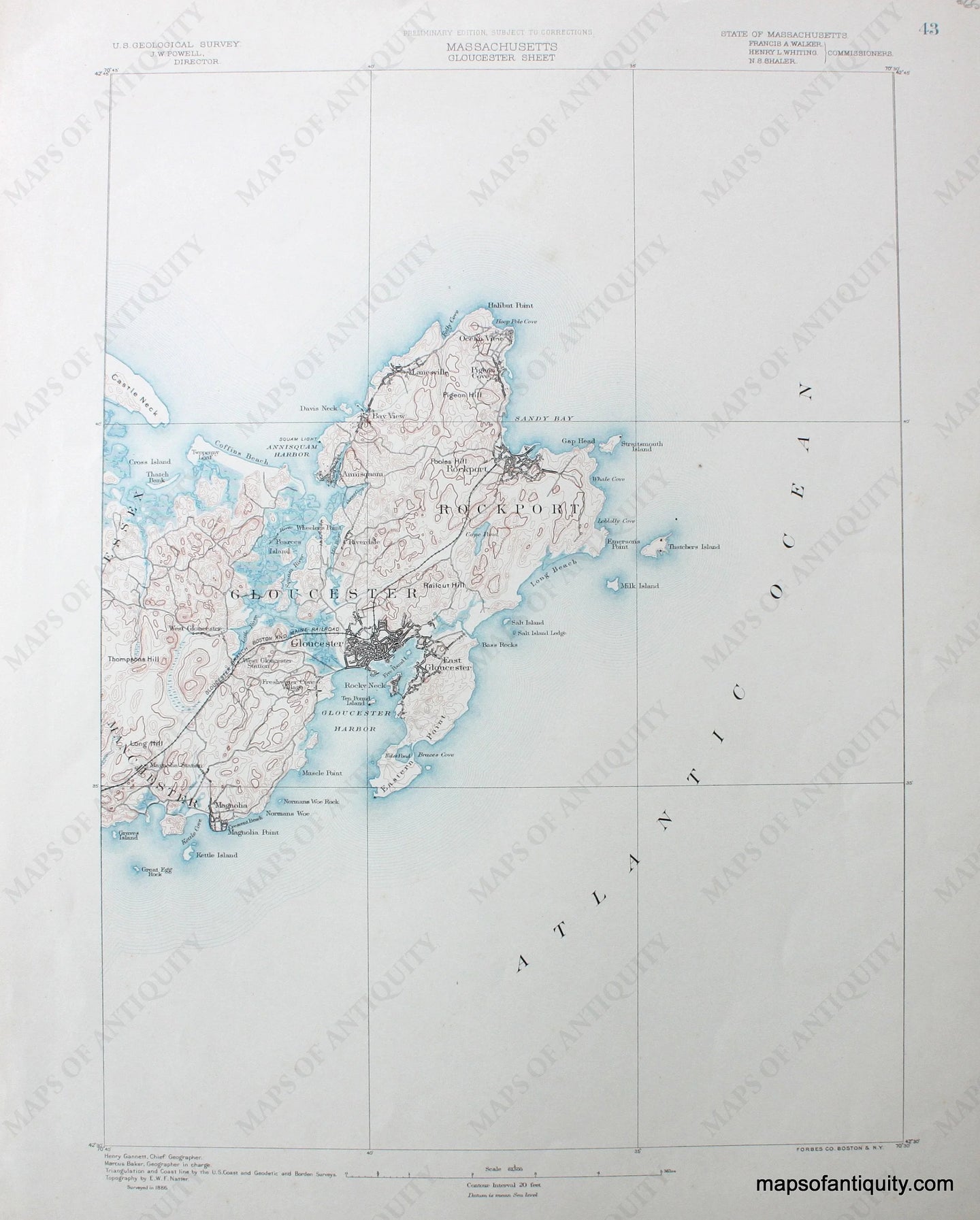 Topographical-Map-MA-Gloucester-sheet-antique-topo-map--United-States-Massachusetts-General-1890-USGS-Maps-Of-Antiquity