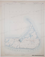 1890 - MA Nantucket sheet, Antique Map topo map - Antique Map