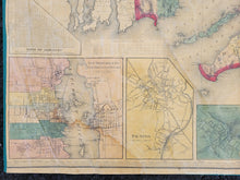 Load image into Gallery viewer, Massachusetts-Topographic-State-Wall-Map-Fragment-1861-Walling-Nantucket-Martha&#39;s-Vineyard-Cape-Cod-Buzzards-Bay-Plymouth-Accushnet-Antique-1860s-1800s-19th-century-Maps-of-Antiquity
